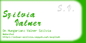 szilvia valner business card